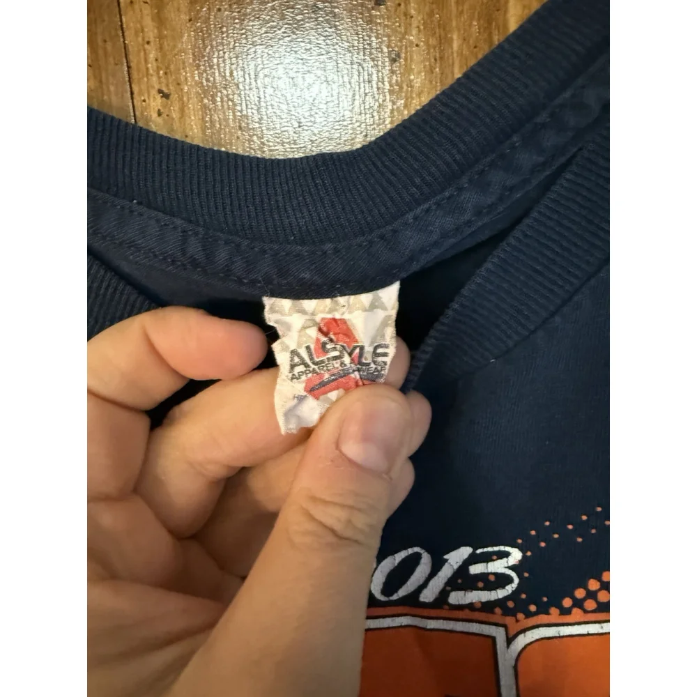 Vintage Blue Denver Broncos 2013 AFC Champions NFL Football T-Shirt - Picture 5 of 7